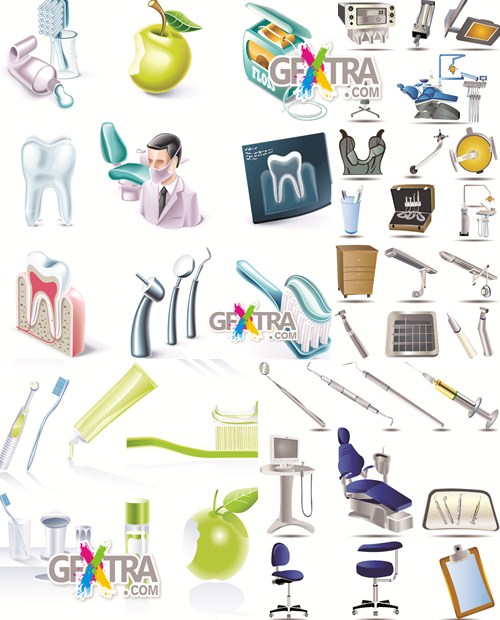 Stock: Dental elements and icon