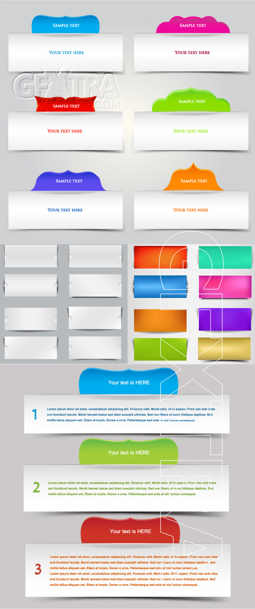 Colored blank web banners