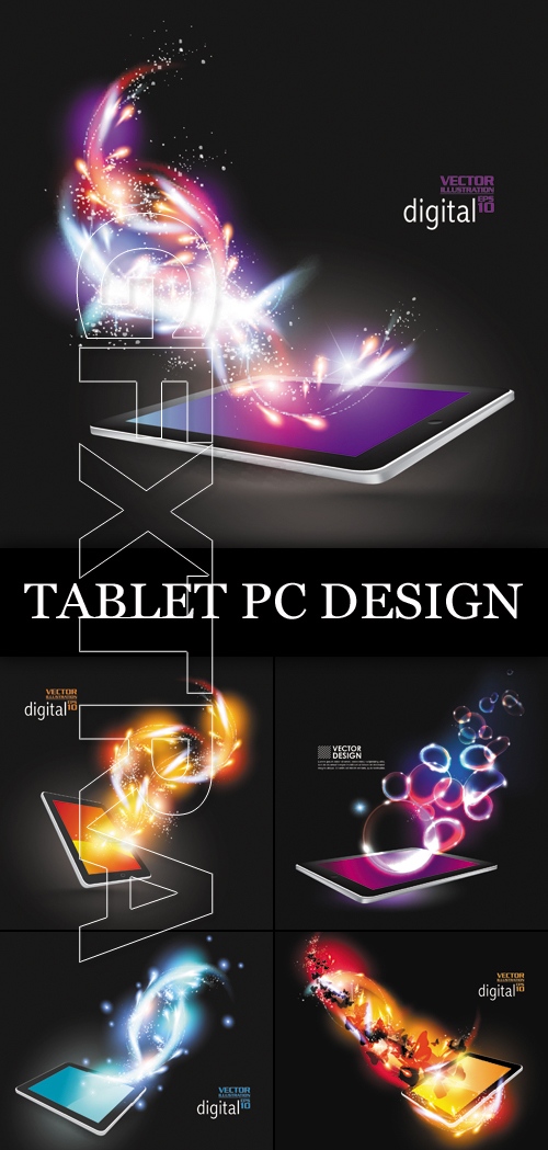 Abstract Tablet PC Design Vector