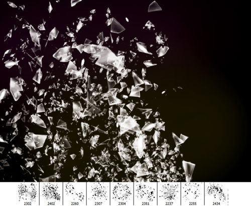 Shattered Broken Glass Brushes Set Shattered Broken Glass Brushes Set