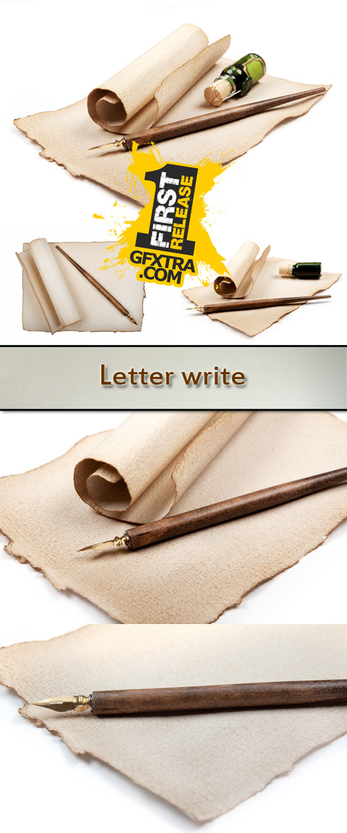 Stock Photo: Old paper for the letter on a white background