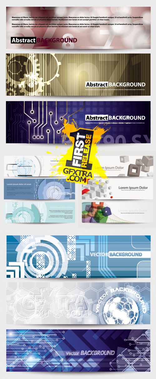 Abstract Technology Banners Vector