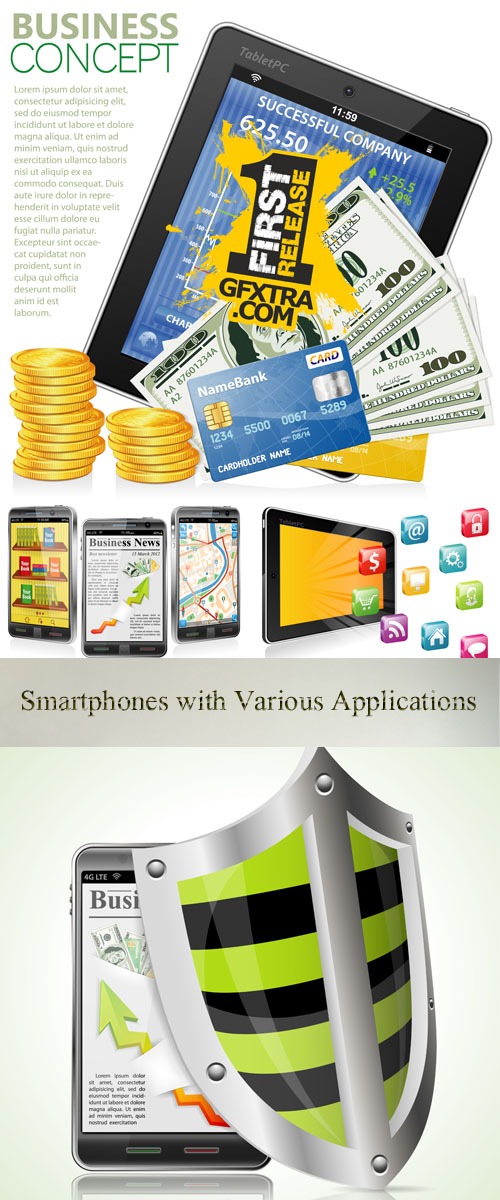 Stock: Smartphones with Various Applications