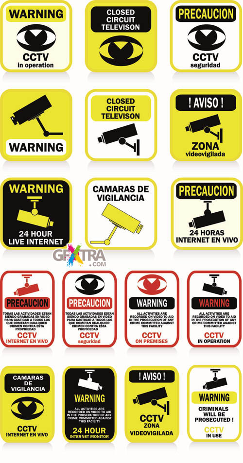 CCTV Zona - Vector Signs Set