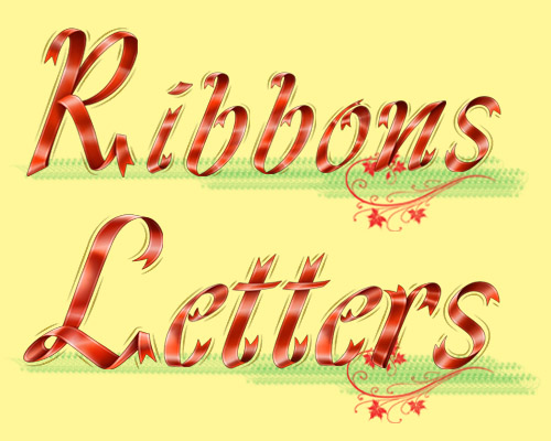 Ribbon Alphabet PSD