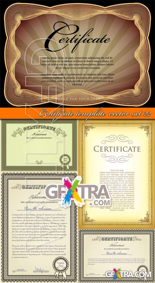 Certificate template vector set 22