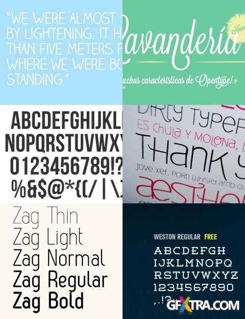 Collection of 43 New Free Fonts