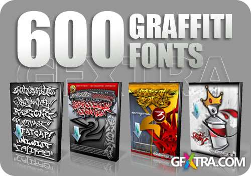 Graffiti Fonts, Packs 1 - 4