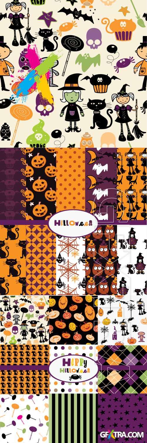 Halloween seamless pattern set