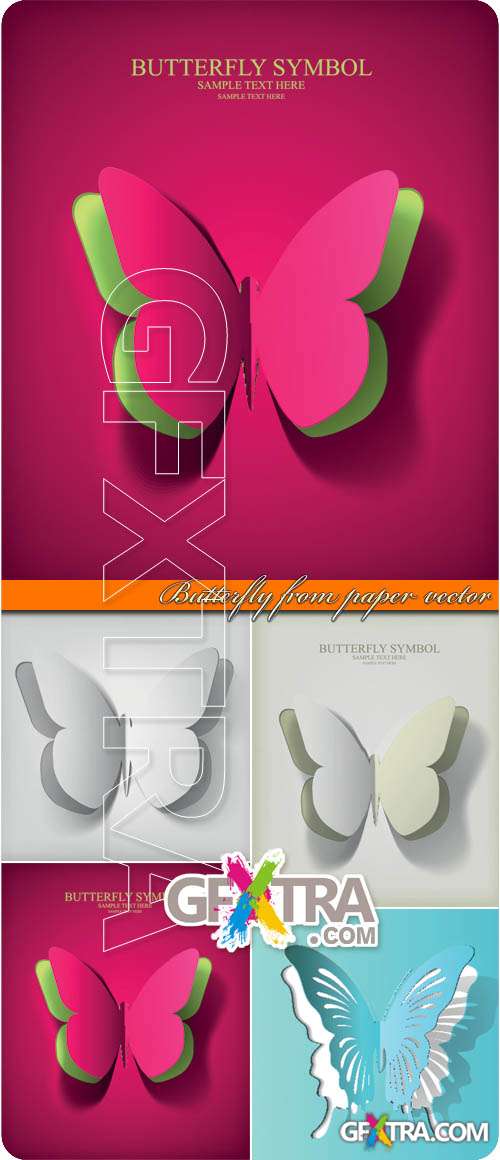 Butterfly from paper vector