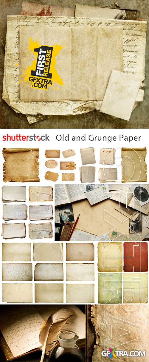 Old and Grunge Paper - 25 HQ Stock Photo