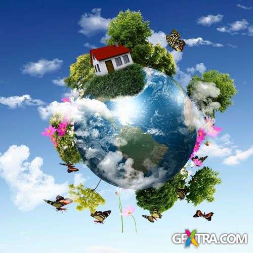 Earth With The Different Elements - Shutterstock 25xjpg