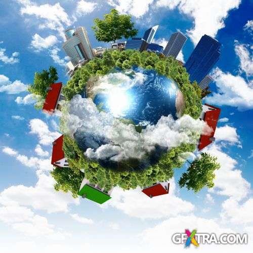 Earth With The Different Elements - Shutterstock 25xjpg