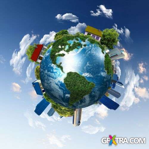 Earth With The Different Elements - Shutterstock 25xjpg