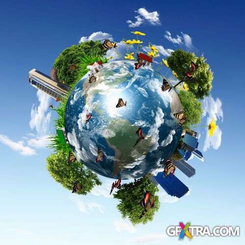 Earth With The Different Elements - Shutterstock 25xjpg