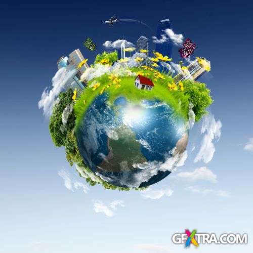 Earth With The Different Elements - Shutterstock 25xjpg