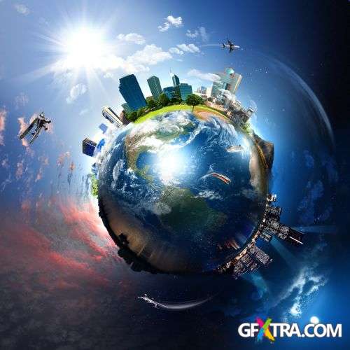 Earth With The Different Elements - Shutterstock 25xjpg