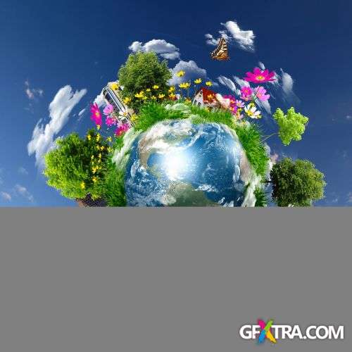 Earth With The Different Elements - Shutterstock 25xjpg