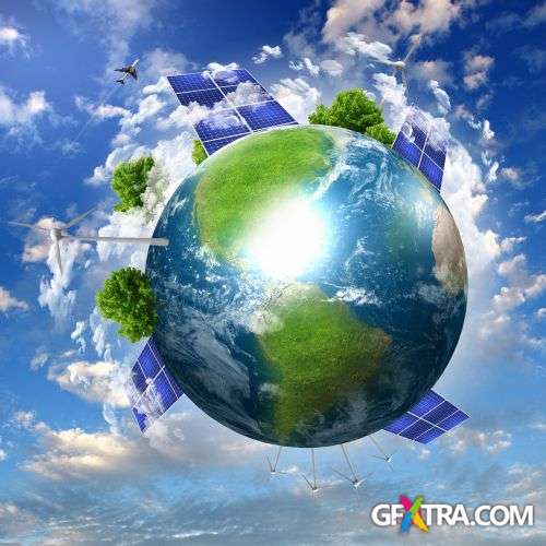 Earth With The Different Elements - Shutterstock 25xjpg