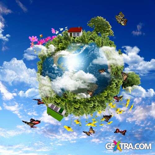 Earth With The Different Elements - Shutterstock 25xjpg
