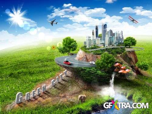 Earth With The Different Elements - Shutterstock 25xjpg