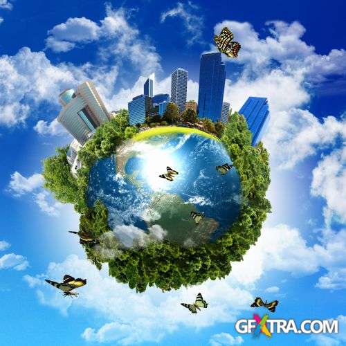 Earth With The Different Elements - Shutterstock 25xjpg