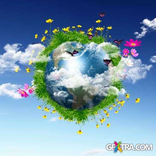 Earth With The Different Elements - Shutterstock 25xjpg