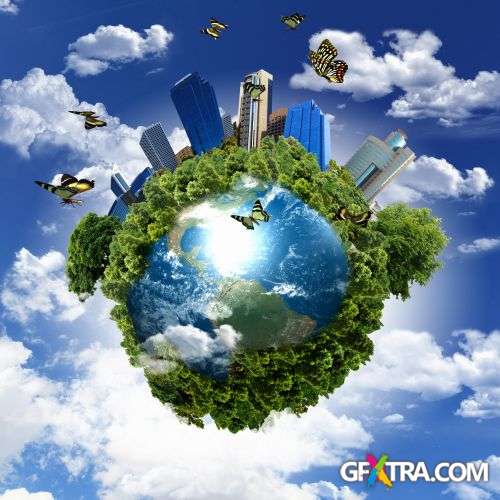 Earth With The Different Elements - Shutterstock 25xjpg
