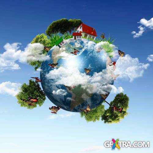 Earth With The Different Elements - Shutterstock 25xjpg