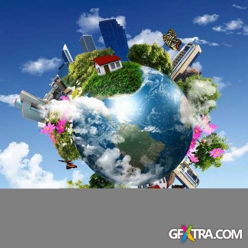 Earth With The Different Elements - Shutterstock 25xjpg