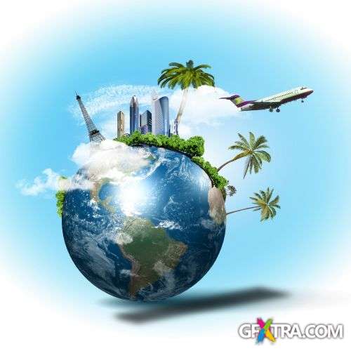Earth With The Different Elements - Shutterstock 25xjpg
