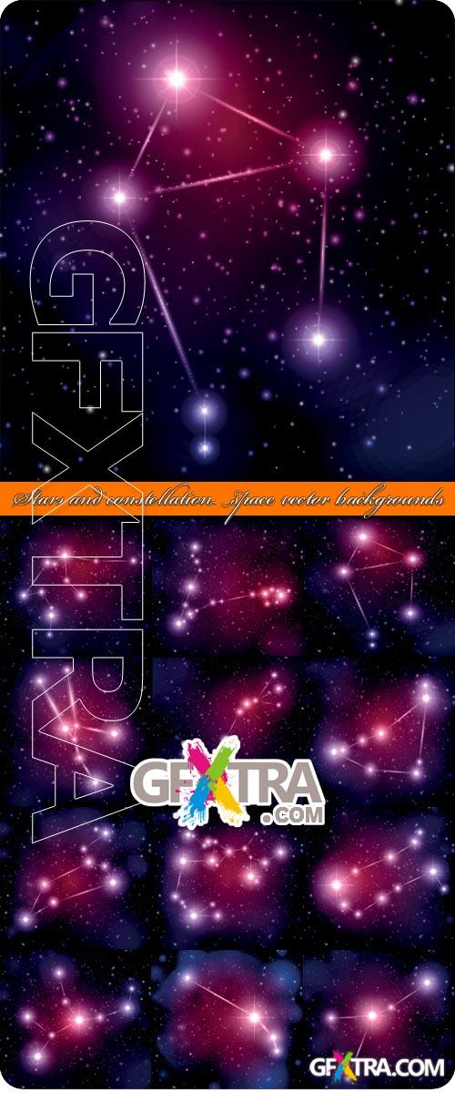 Stars and constellation space vector backgrounds