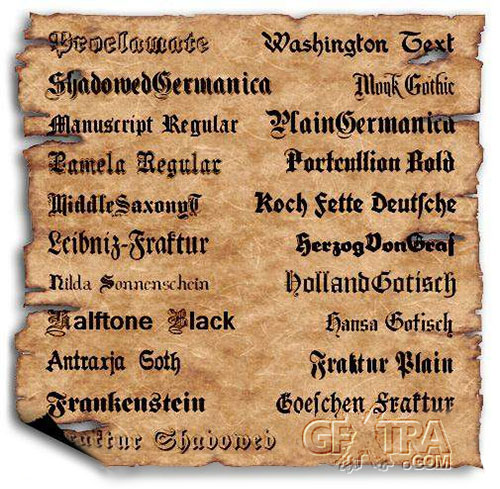 Gothic Fonts for PhotoShop 136xTTFs