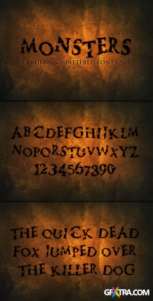 WeGraphics - Monsters ? A Broken and Shattered Font Face WeGraphics - Monsters ? A Broken and Shattered Font Face