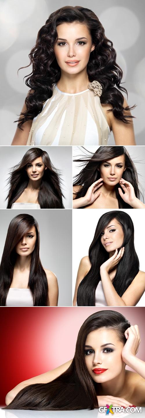 Stock Photo - Brunette Woman with Long Hair