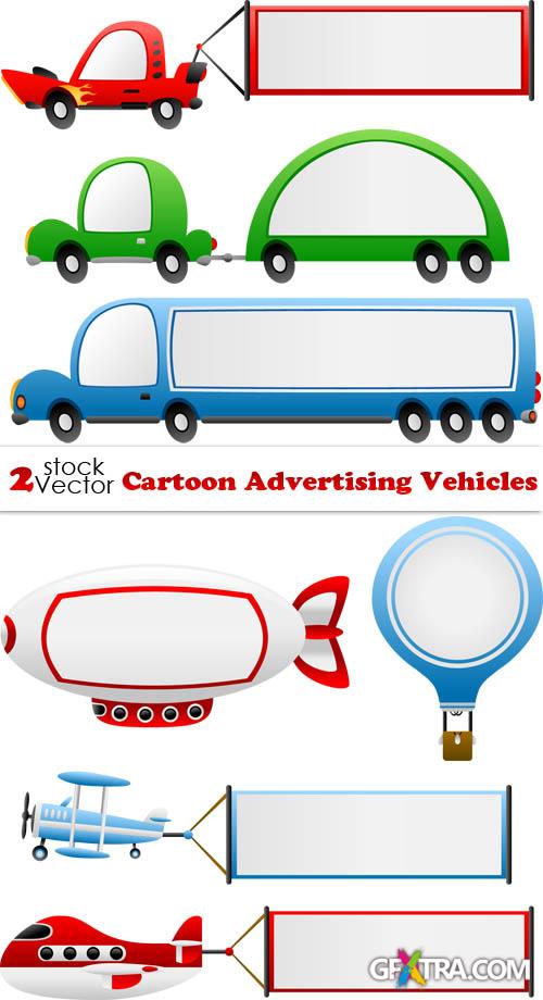 Vectors - Cartoon Advertising Vehicles Vectors - Cartoon Advertising Vehicles