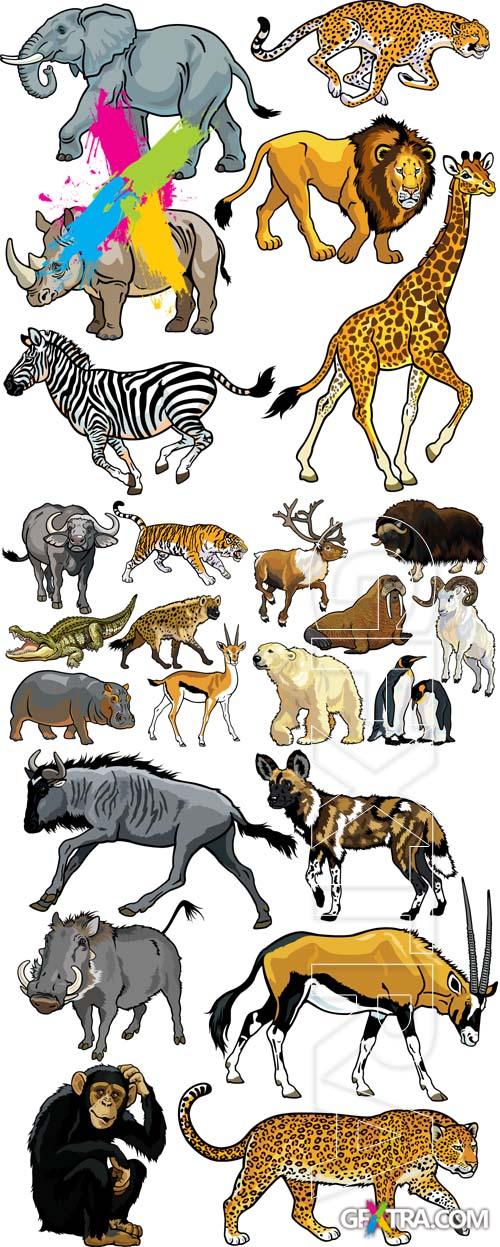 Set of cartoon animals