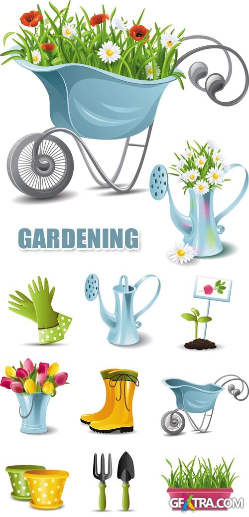 Spring Gardening Icons Vector