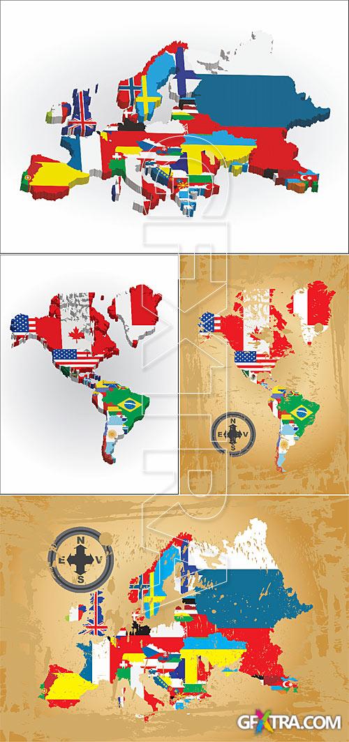 Outline maps of the countries