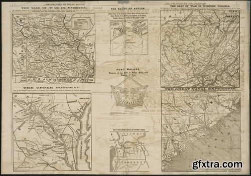 Antique Maps of the U.S. Civil War 67xJPGs