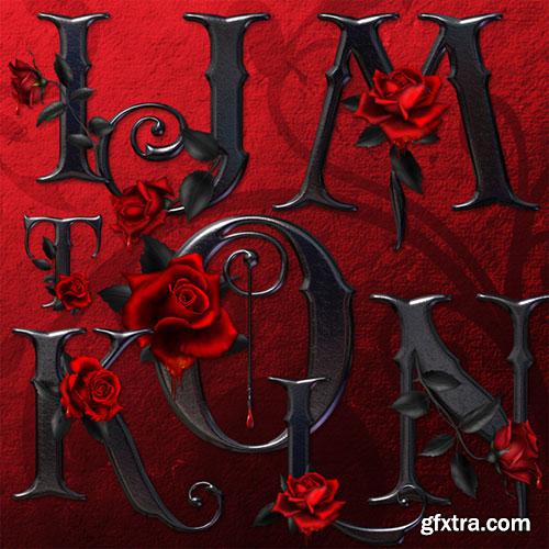 JaguarWoman's - Gothic Rose Alphabet