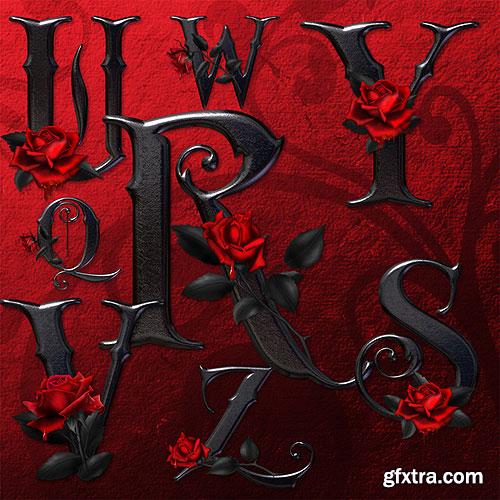 JaguarWoman's - Gothic Rose Alphabet