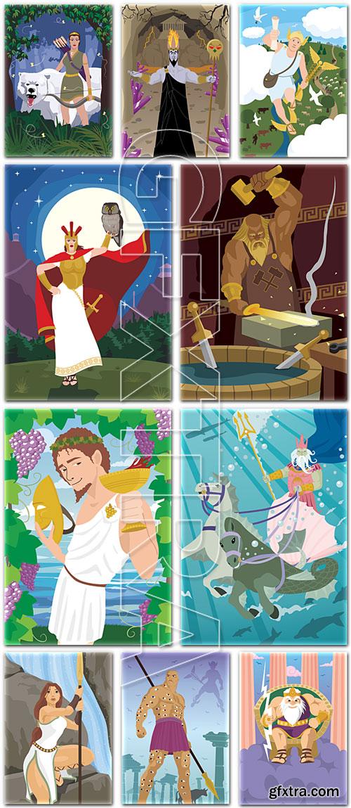 Vector set Gods-an Ancient Greek pantheon