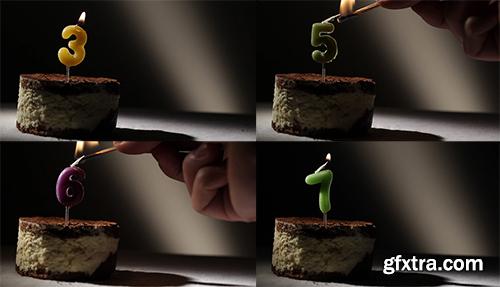 Videohive Candle In Tiramisu Cake 3 5 6 7 Pack