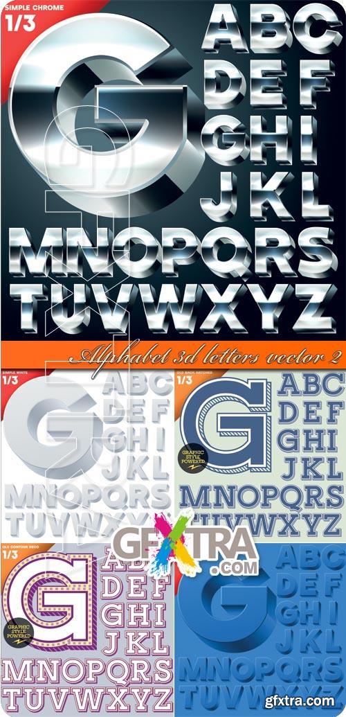 Alphabet 3d letters vector 2