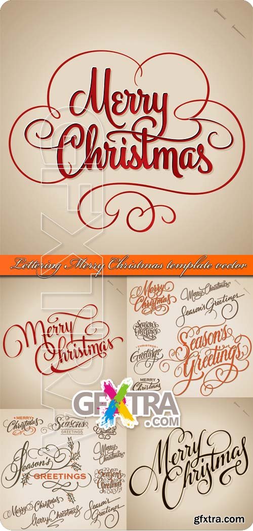 Lettering Merry Christmas template vector