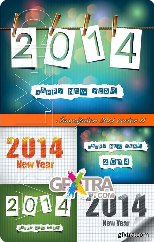 Inscription 2014 vector 11