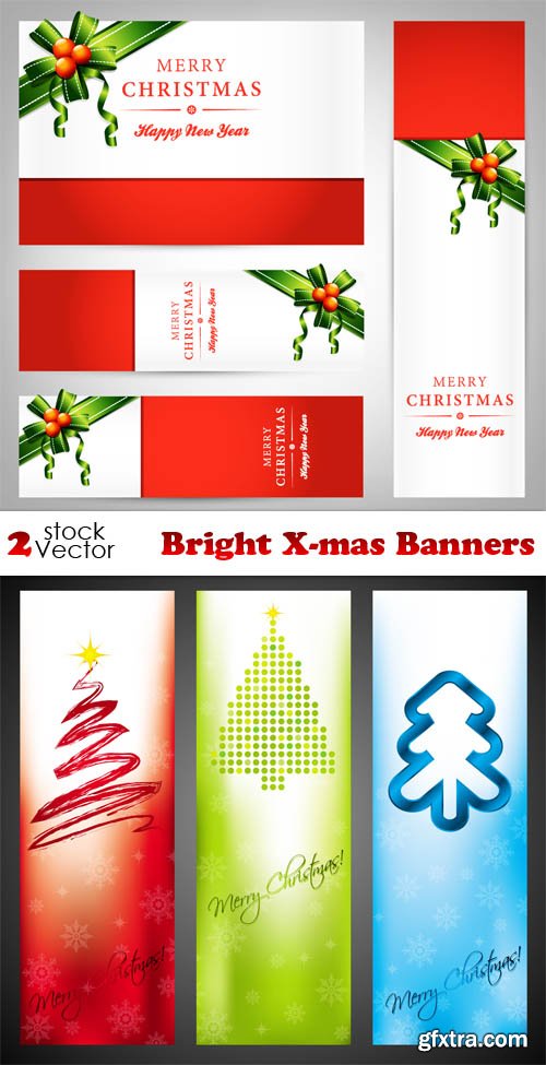 Vectors - Bright X-mas Banners