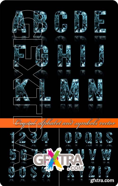 Crystal alphabet and symbols vector