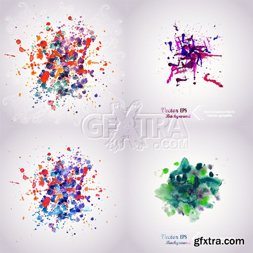 Abstract Hand Drawn Watercolor Stock Images Vectors and Illustrations Pack